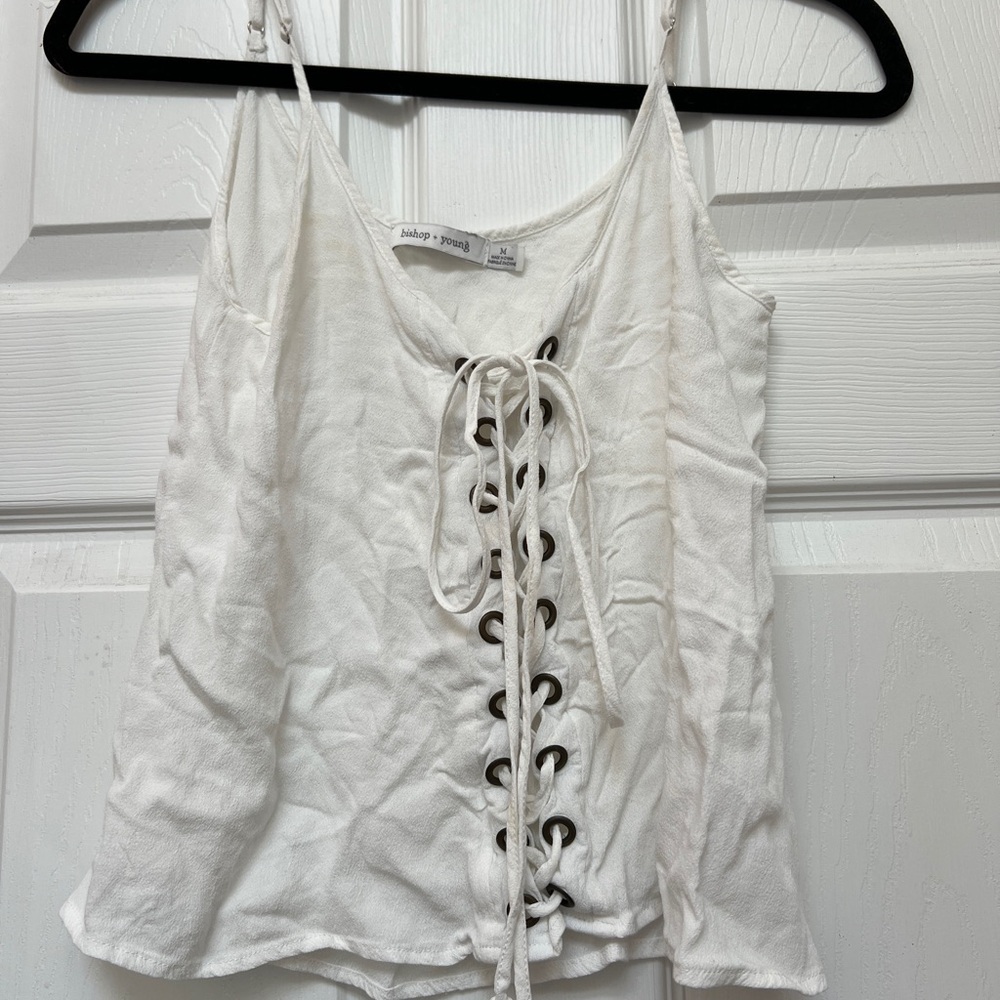Bishop + Young Cream V-Neck Top